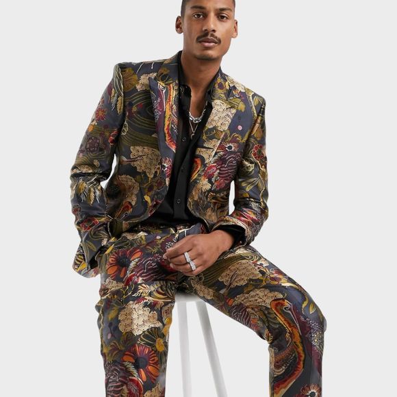 ASOS Other - NWT ASOS EDITION Slim Suit 2-pc Jacket 38 Pants 31x30 Jacquard LIMITED EDITION